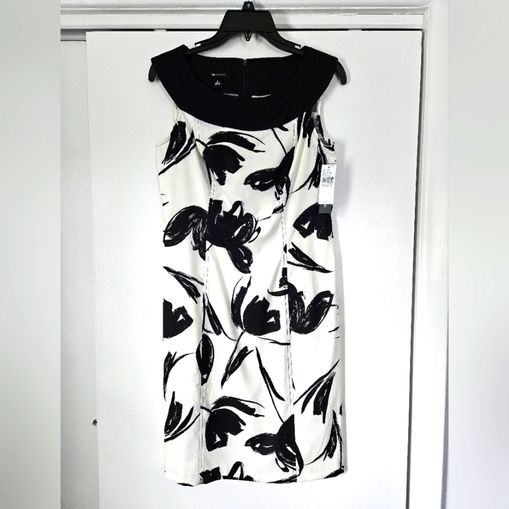 AB Studio black and cream dress